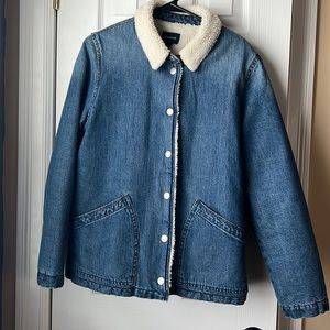 Jcrew jeans jacket Sherpa inside